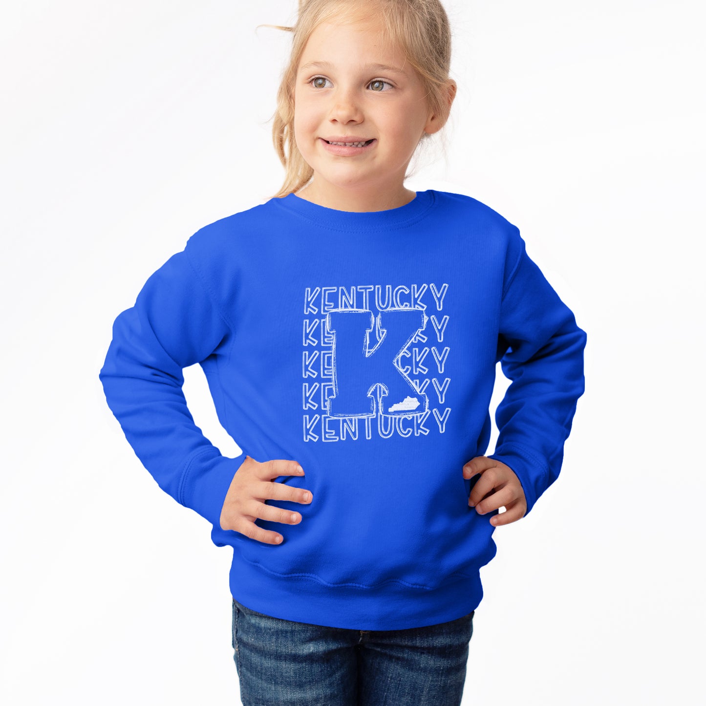 YOUTH, White Stacked Kentucky, Big White K | Screen Print Transfer | - SINGLE COLOR