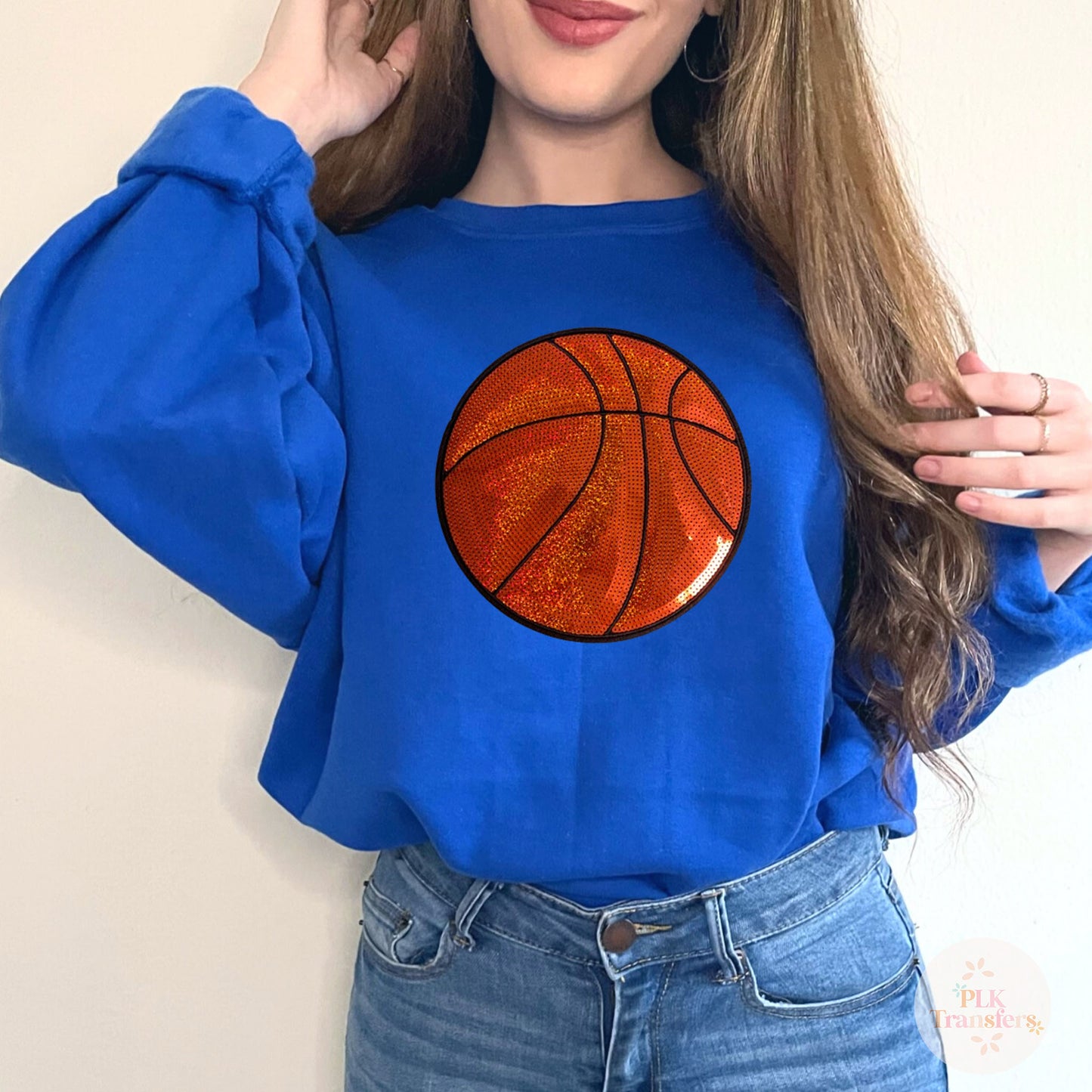 Basketball Sequin Chenille Patch