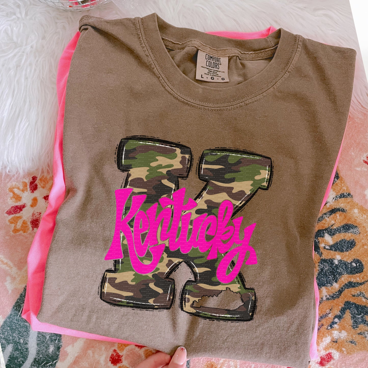 Big Camo K, KY, Kentucky, Pink | DTF Print - COOL PEEL |