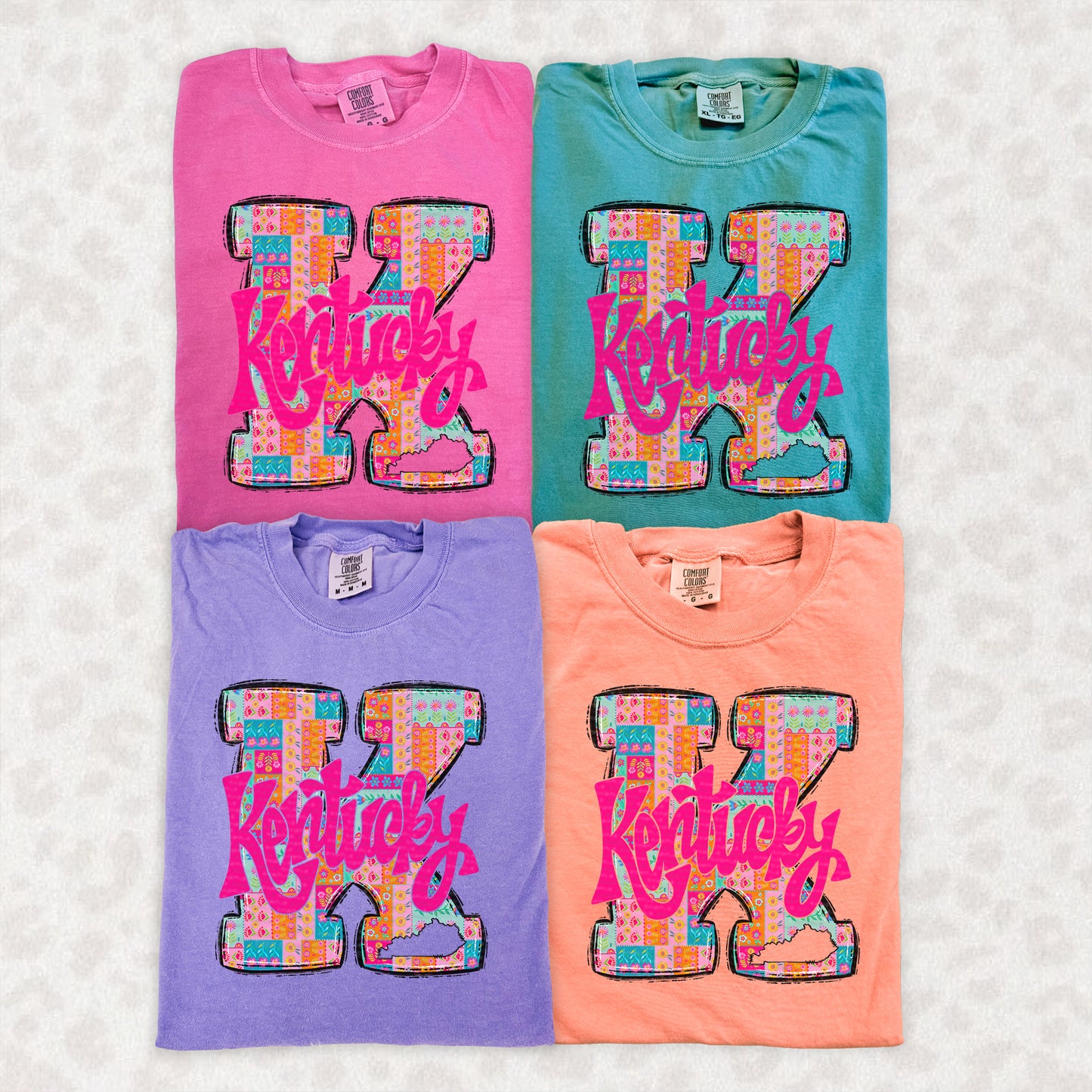 Big K, Patchwork, Hot Pink Kentucky Across Middle | DTF Print - COOL PEEL |
