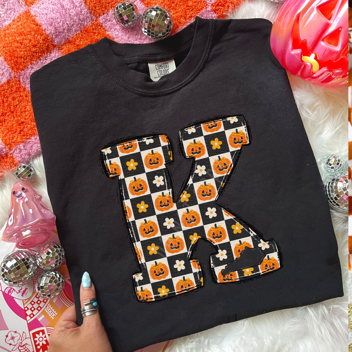 Big K, Checkered Halloween Pumpkins | DTF Print - COOL PEEL |