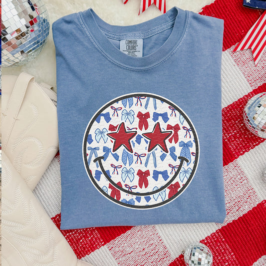 Happy Face, Bows & Star Eyes | DTF Print - COOL PEEL |