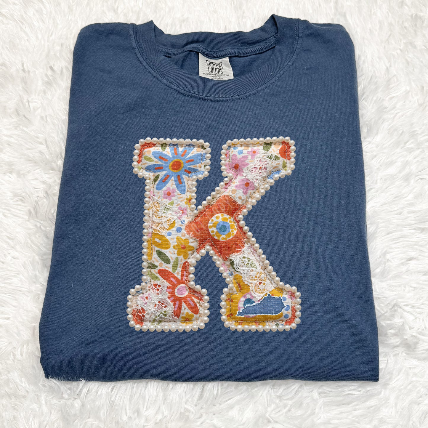 Big Floral K With Lace | DTF Print - COOL PEEL |