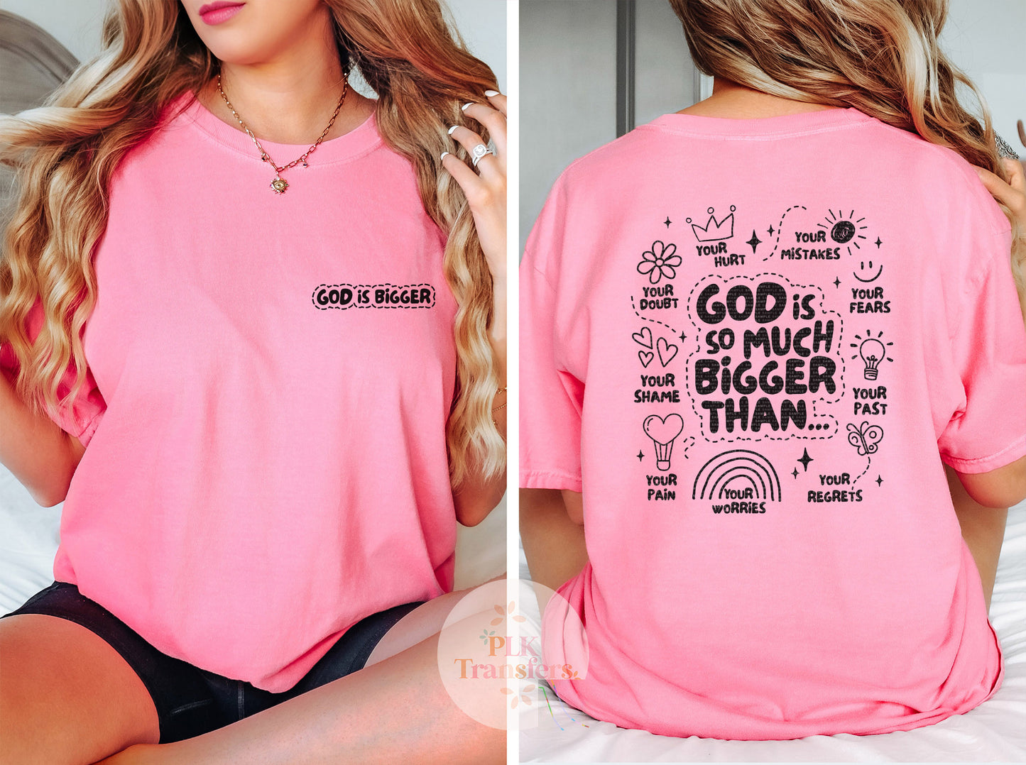 God Is Bigger, POCKET (full size purchased separately) | Screen Print Transfer | - SINGLE COLOR (LOW HEAT)