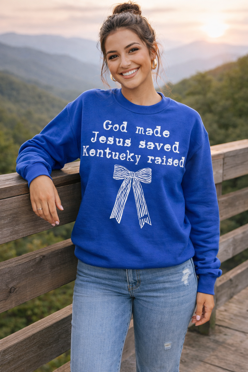 God Made, Jesus Saved, KY Raised, Bow | Screen Print Transfer | - SINGLE COLOR
