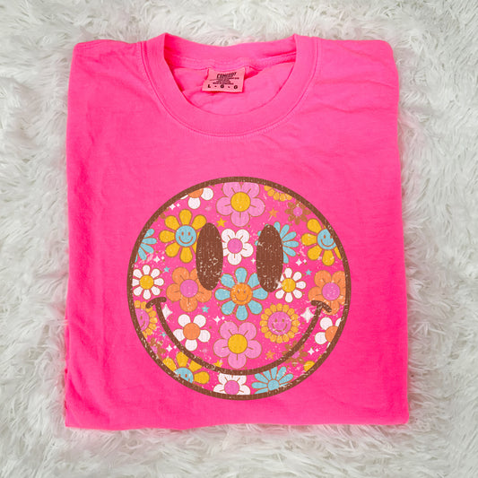 Retro Daisy Happy Face | DTF Print - COOL PEEL |