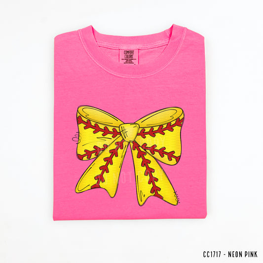 Large Softball Coquette Bow | DTF Print - COOL PEEL |