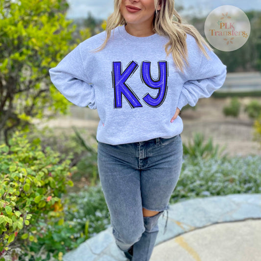 KY, Scribble Letters | DTF Print - COOL PEEL |