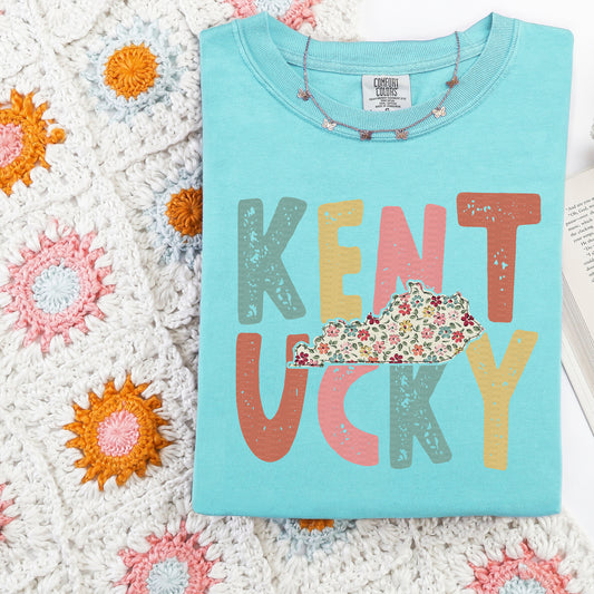 Kentucky, Floral State In Middle, Fall | DTF Print - COOL PEEL |
