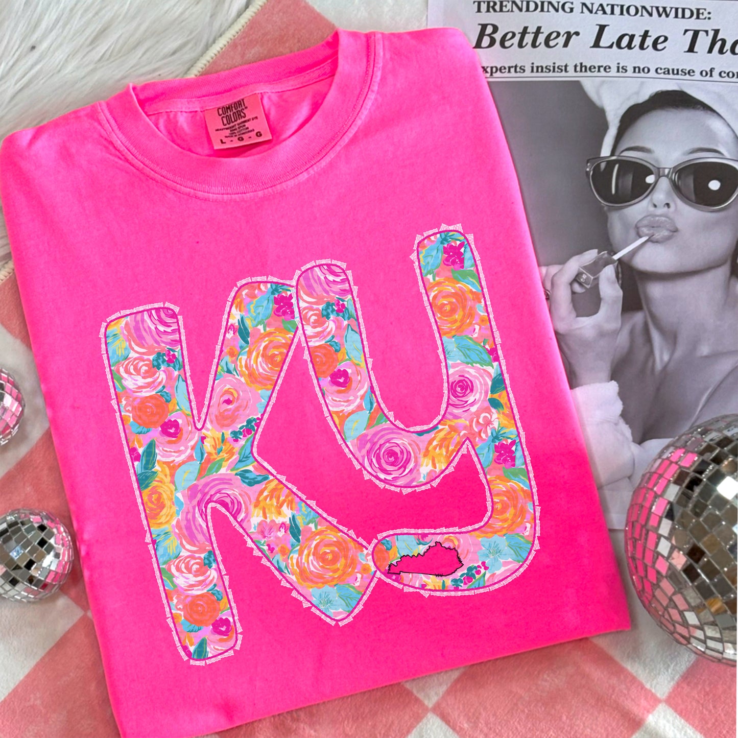 KY, Floral, Outside Fringe | DTF Print - COOL PEEL |