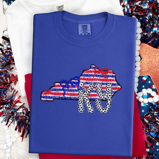 Kentucky, State, Red & Blue, Polka Dot KY | DTF Print - COOL PEEL |