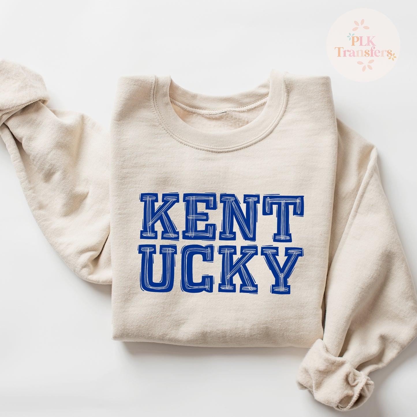 Kentucky, Blue Scribble Letters | Screen Print Transfer | - SINGLE COLOR