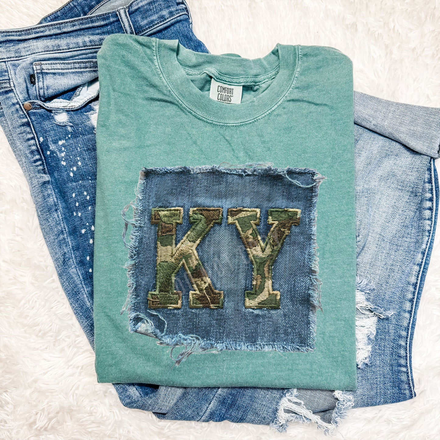 KY, Camo, Denim | DTF Print - COOL PEEL |