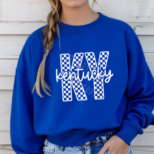 KY White Checkered | Screen Print Transfer | - SINGLE COLOR
