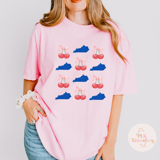 Kentucky & Cherries | DTF Print - COOL PEEL | FULL COLOR