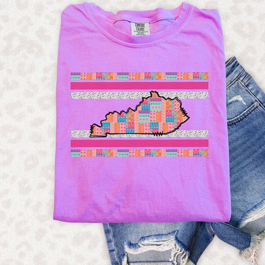 KY, State, Colorful Stripes | DTF Print - COOL PEEL |
