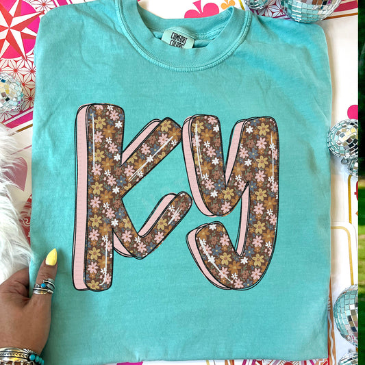 KY Doodle Letters, Fall Floral | DTF Print - COOL PEEL |