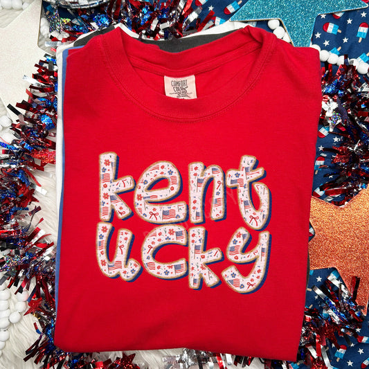 Kentucky, Flags & Florals, Doodle Letters | DTF Print - COOL PEEL |