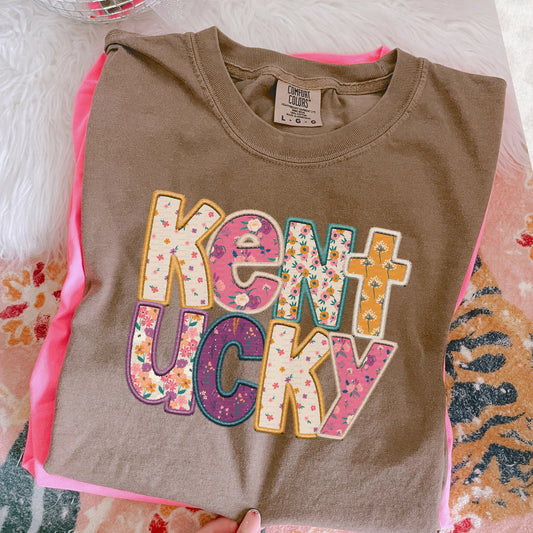 Kentucky, Floral, Faux Embroidery | DTF Print - COOL PEEL |