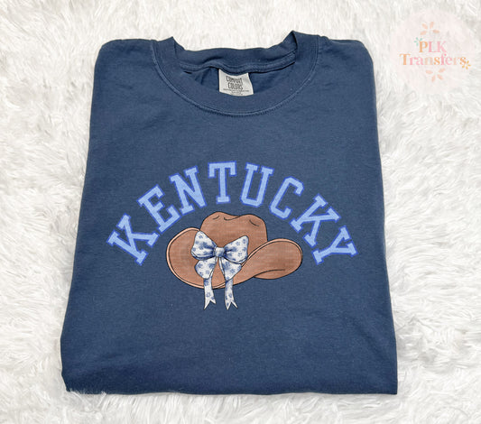 Kentucky, Cowgirl Hat With Bow | DTF TRANSFER | Cool Peel - FULL COLOR