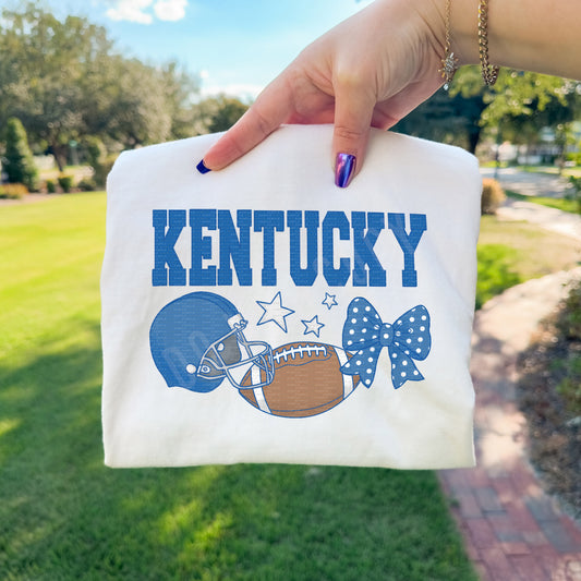 KY, Football Helmet & Bow | DTF Print - COOL PEEL |
