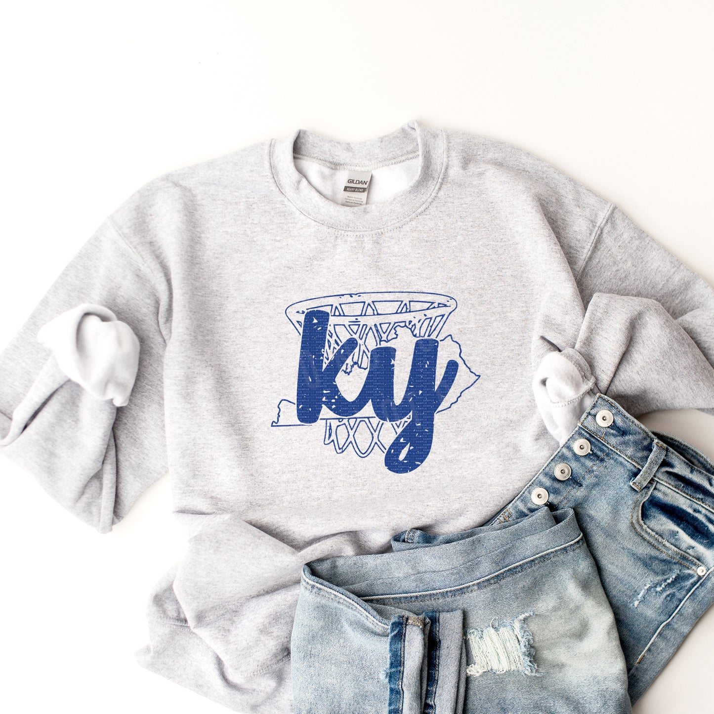 KY, Wildcats, Blue Basketball Net | Screen Print Transfer | - SINGLE COLOR