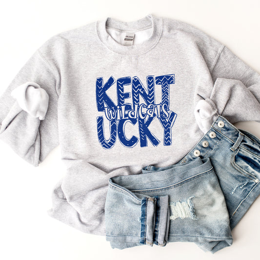 Kentucky Wildcats, Cute Distressed Pattern | Screen Print Transfer | - SINGLE COLOR