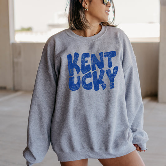 Kentucky Distressed, Blue  | Screen Print Transfer | - SINGLE COLOR