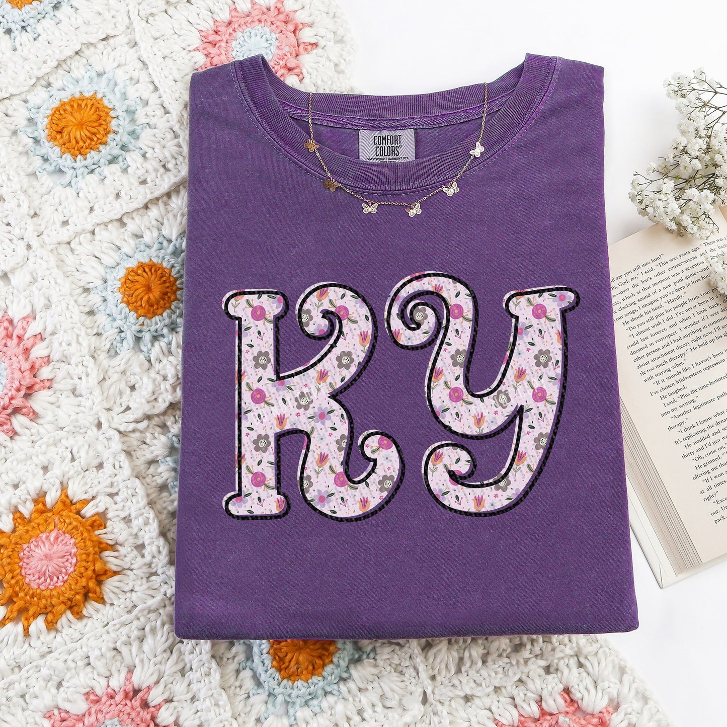 KY, Swirls, Purple Florals | DTF Print - COOL PEEL |