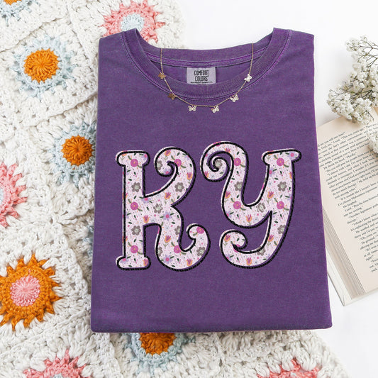 KY, Swirls, Purple Florals | DTF Print - COOL PEEL |