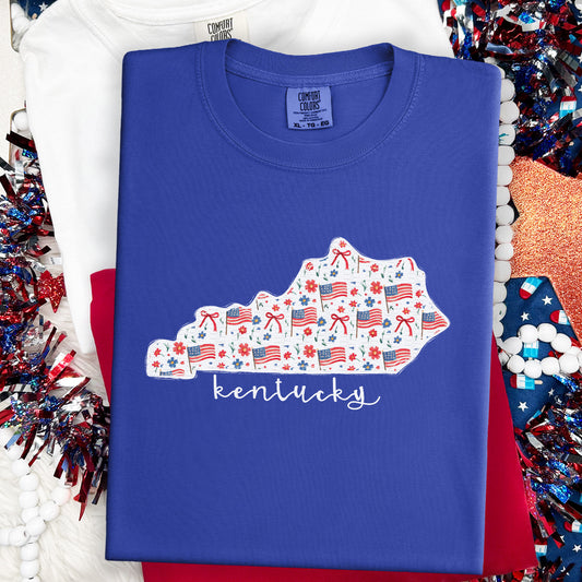 Kentucky, State, Flags & Florals | DTF Print - COOL PEEL |