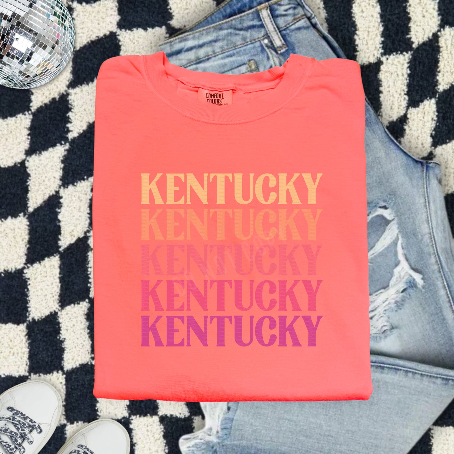 Kentucky, Stacked, Orange Pink Ombre | DTF Print - COOL PEEL |