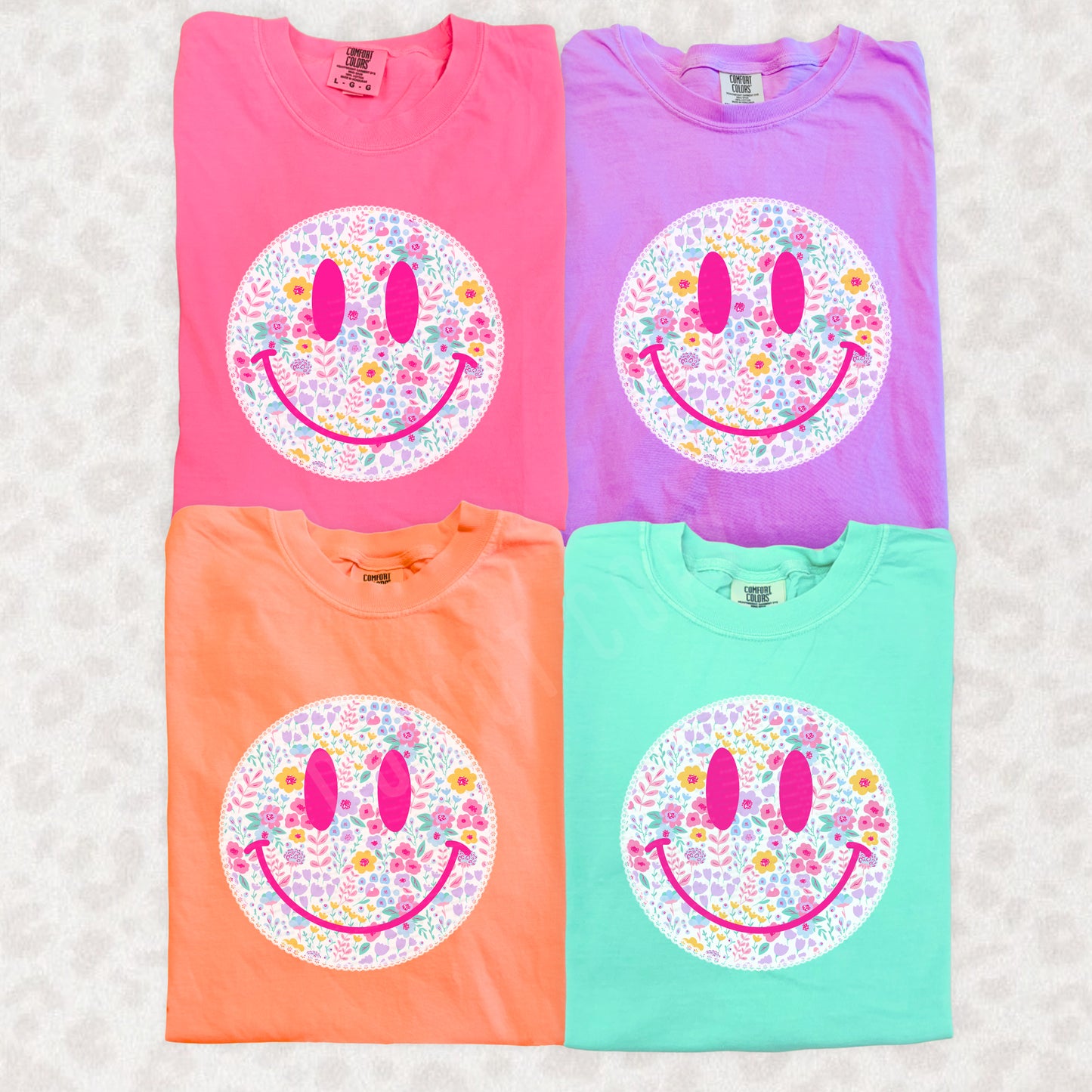 Happy Face, Lace & Floral | DTF Print - COOL PEEL |