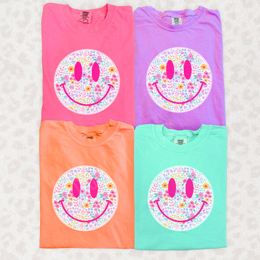 Happy Face, Lace & Floral | DTF Print - COOL PEEL |