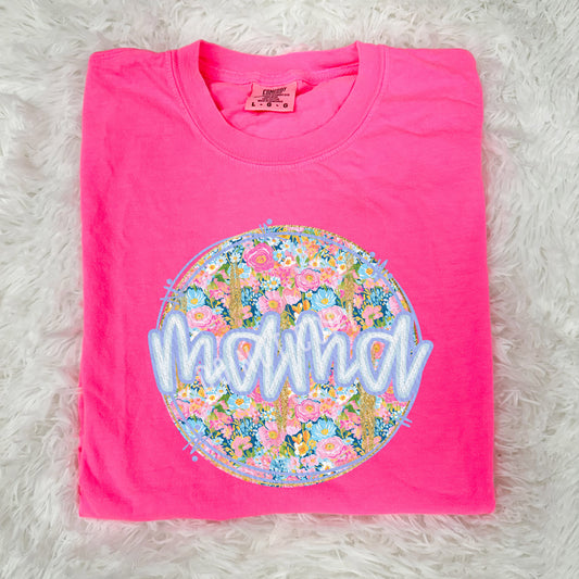 Mama, Circle, Floral | DTF Print - COOL PEEL |