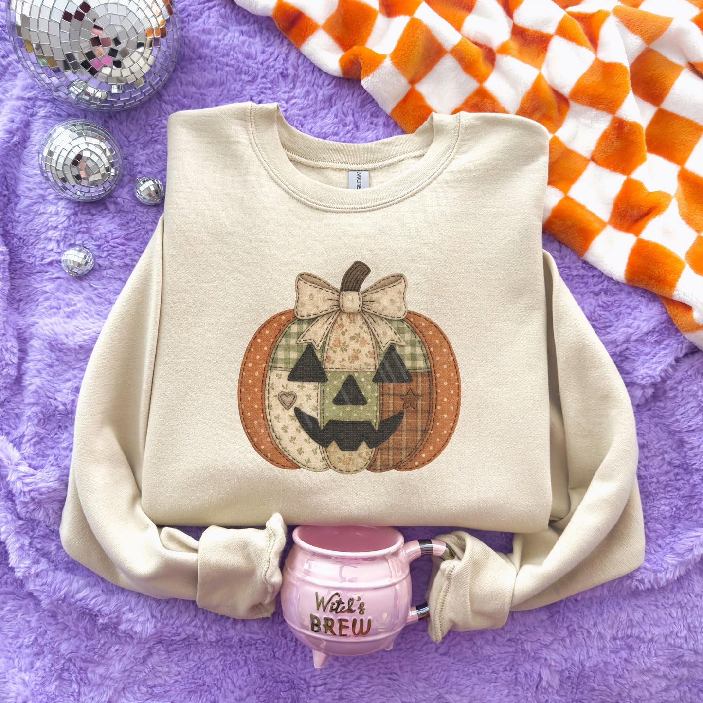 Patchwork Jack-o-lantern | DTF Print - COOL PEEL |