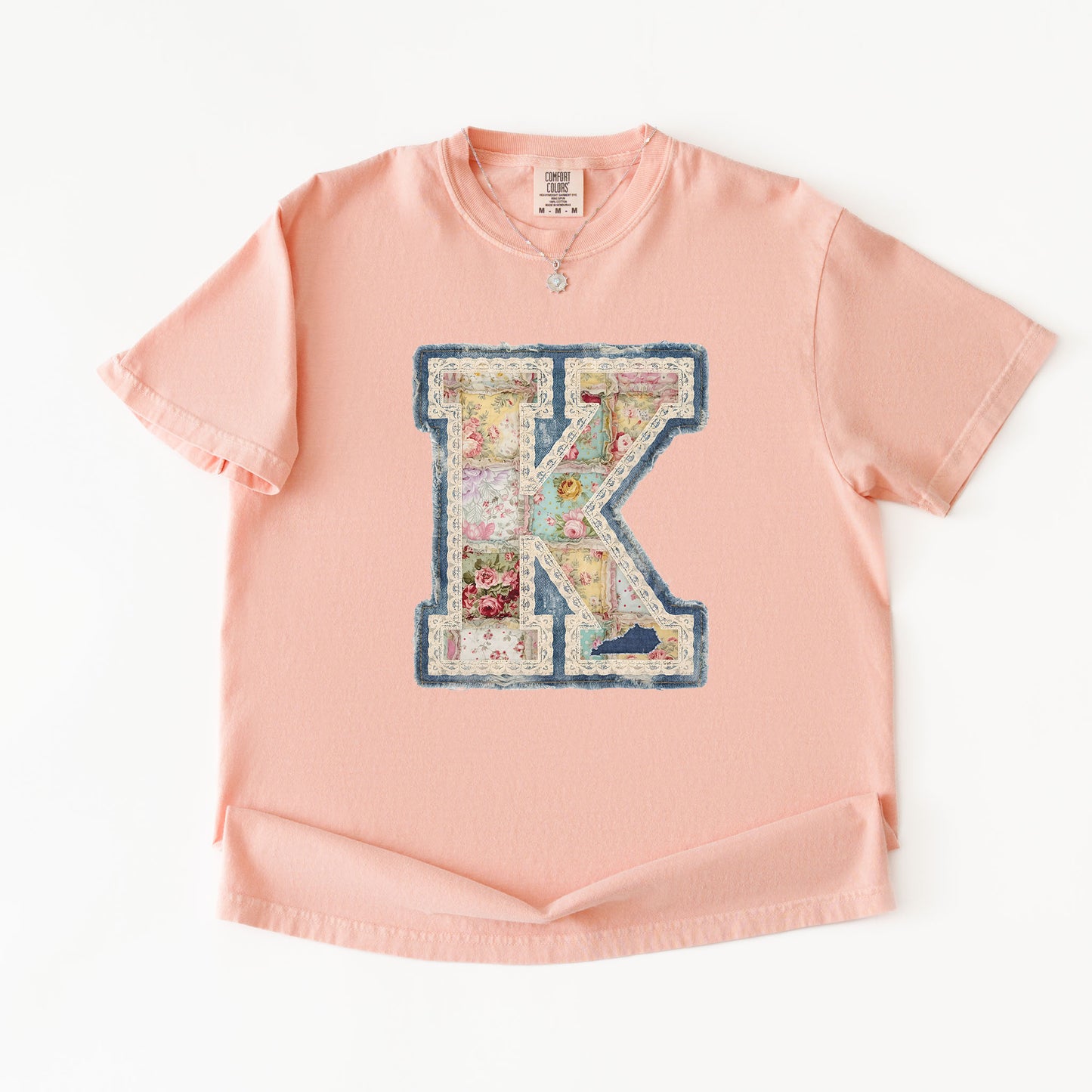 Denim Shabby Big K | DTF Print - COOL PEEL |