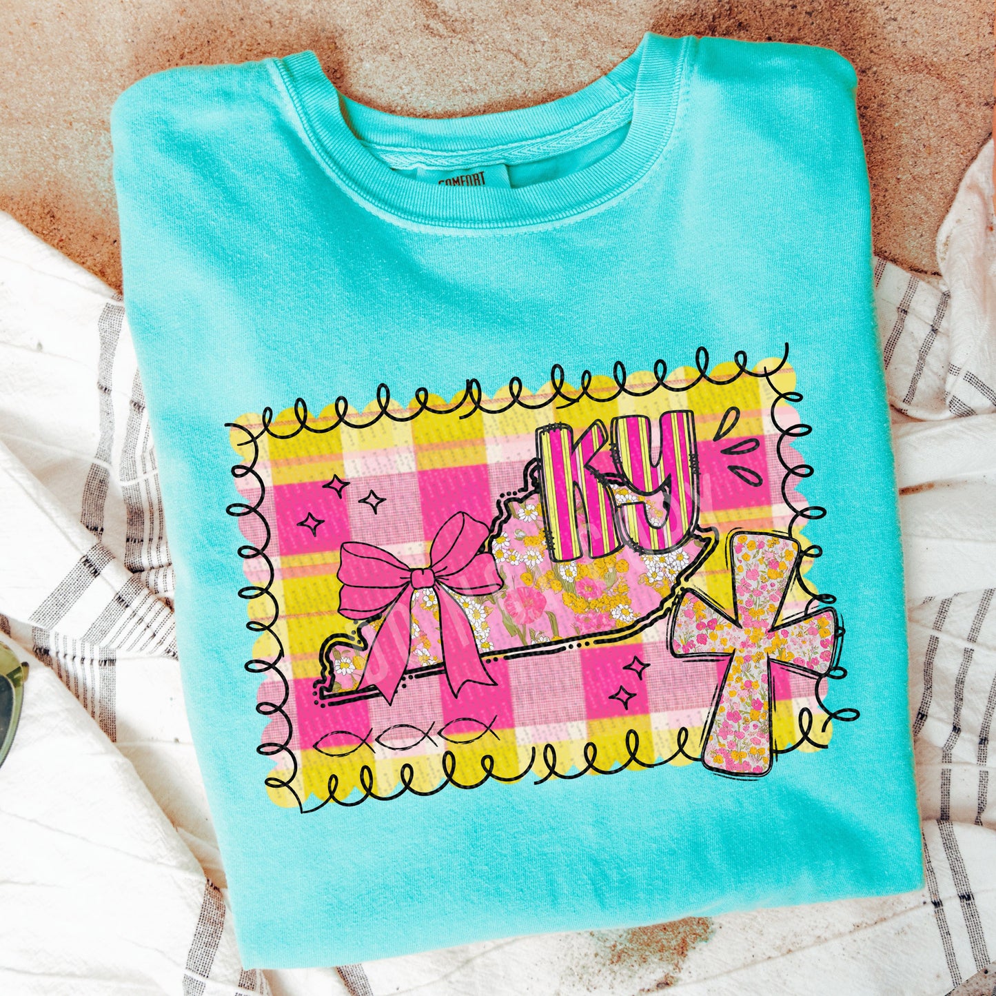 Kentucky, KY, Bright Yellow & Pink | DTF Print - COOL PEEL |