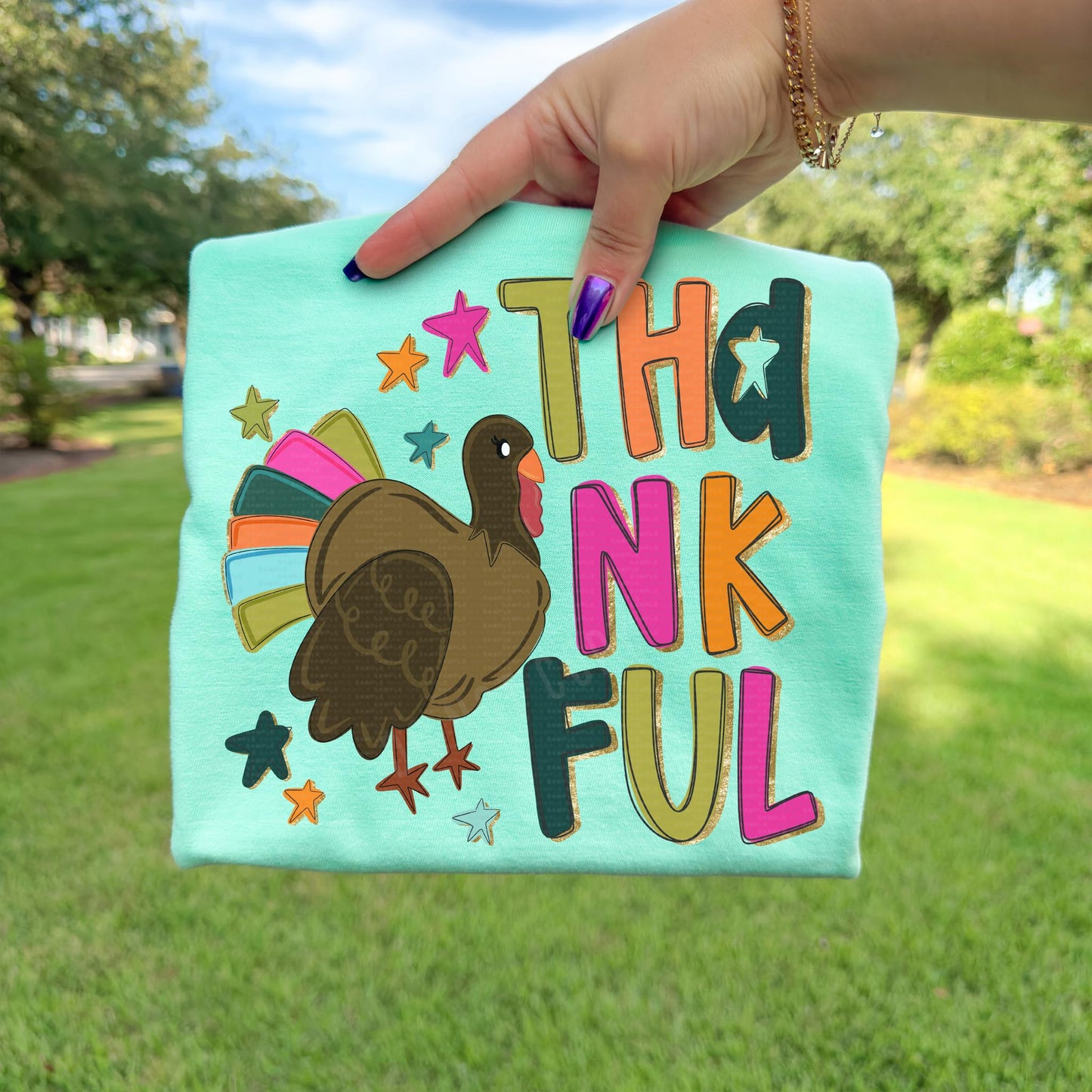 Colorful Thankful Turkey, Thanksgiving | DTF Print - COOL PEEL |