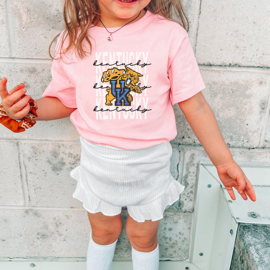 TODDLER, KY Mascot, Gold Glitter Outline | DTF Print - COOL PEEL |