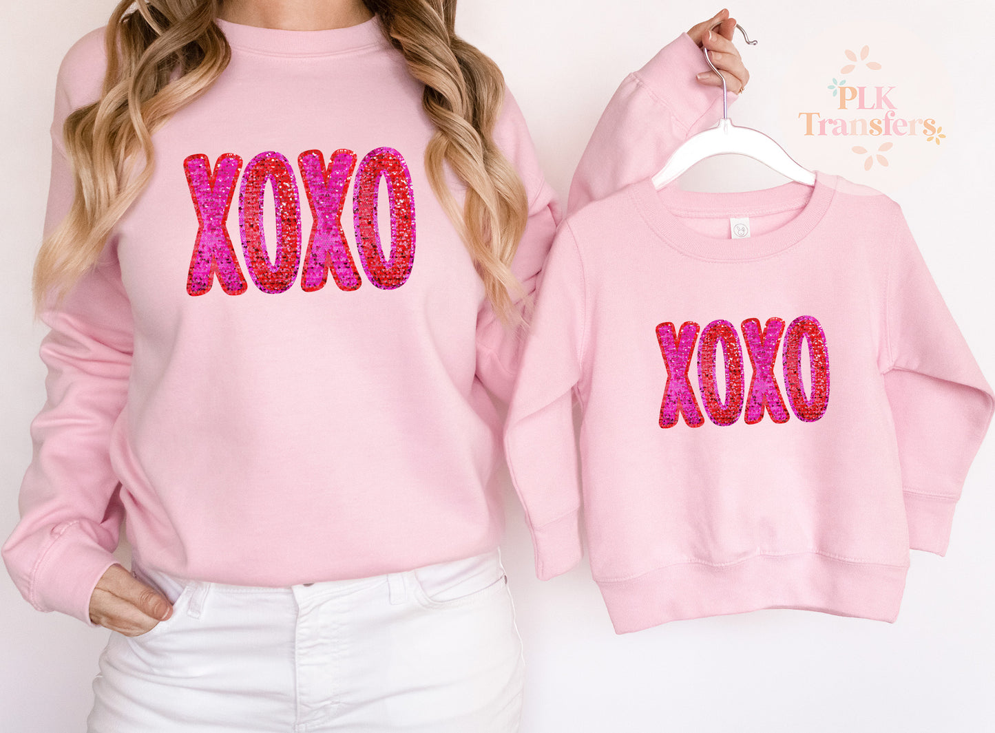 YOUTH PRINT, XOXO, Faux Glitter, Valentine's Day | DTF Print - COOL PEEL |