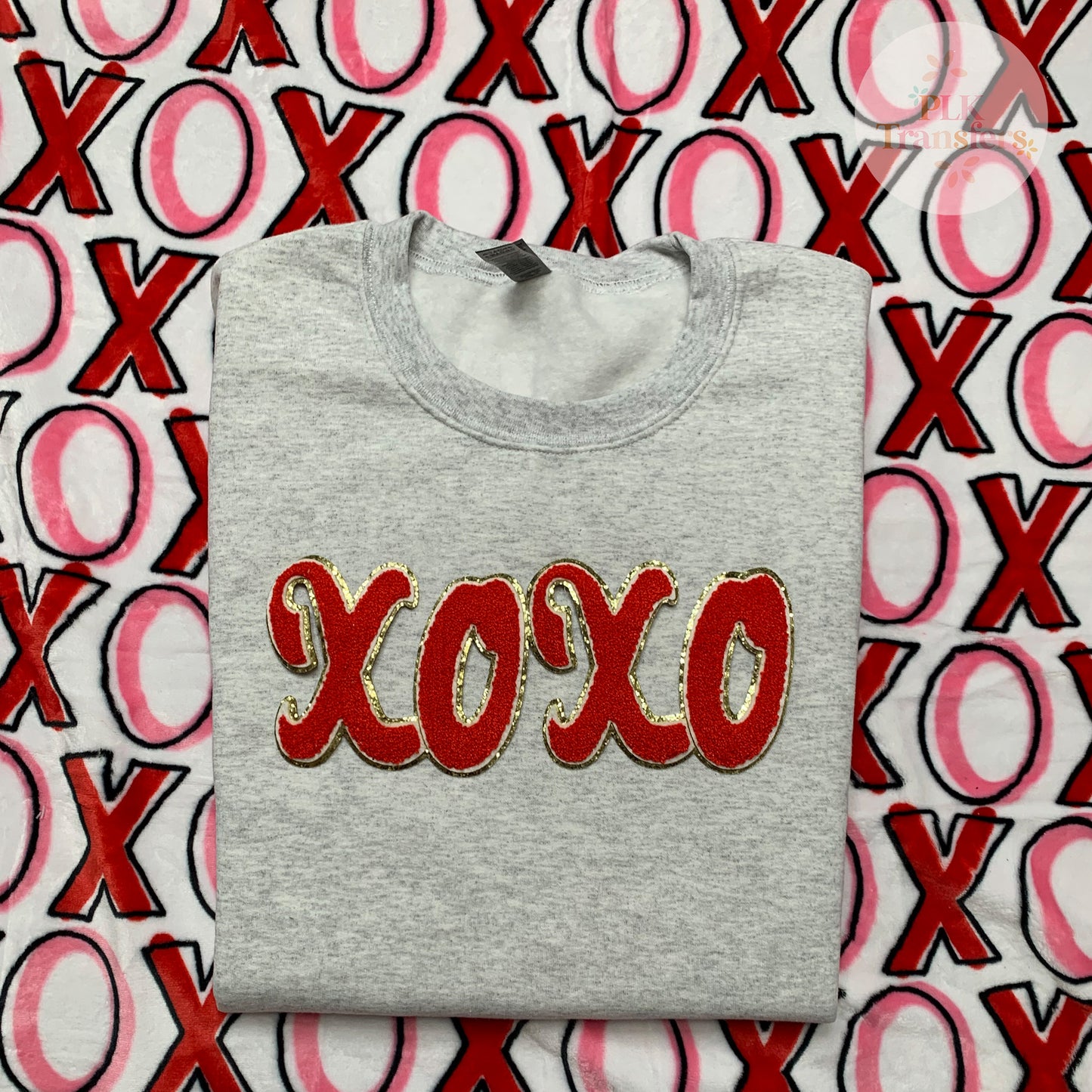 Red XOXO Chenille Patch