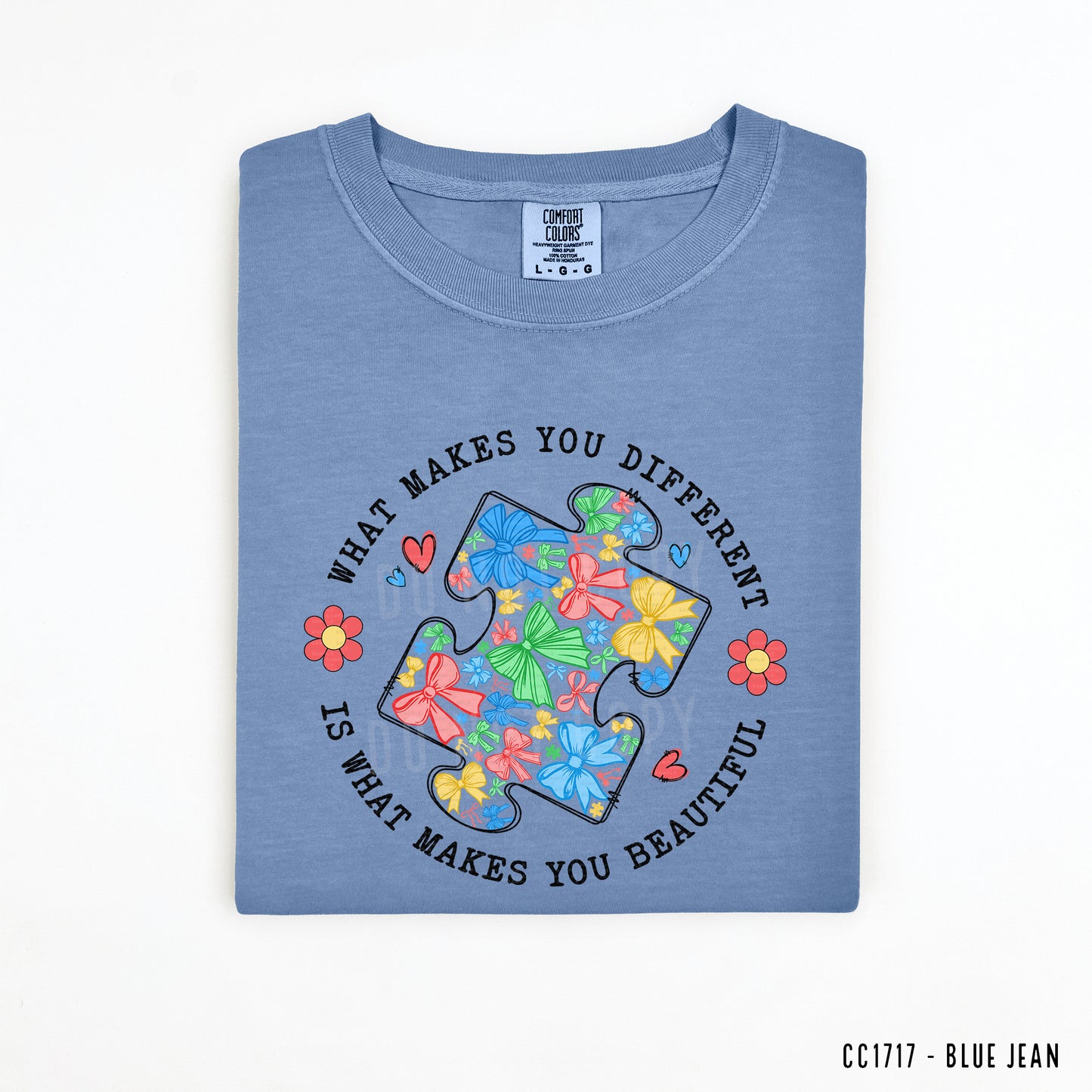 Autism Awareness, Big Puzzle Piece With Bows, Circle Shaped | DTF Print - COOL PEEL |