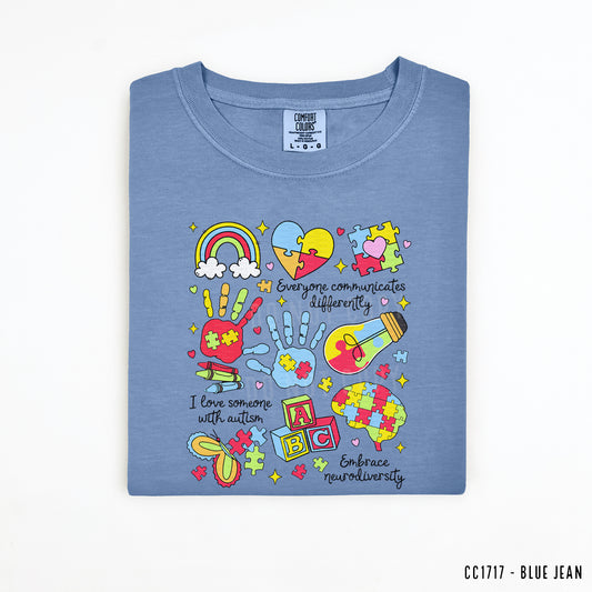Autism Awareness, Puzzle Piece Collage, Hand Prints | DTF Print - COOL PEEL |