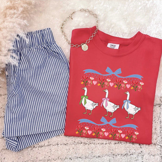 3 Geese, Flowers & Bows | DTF Print - COOL PEEL |