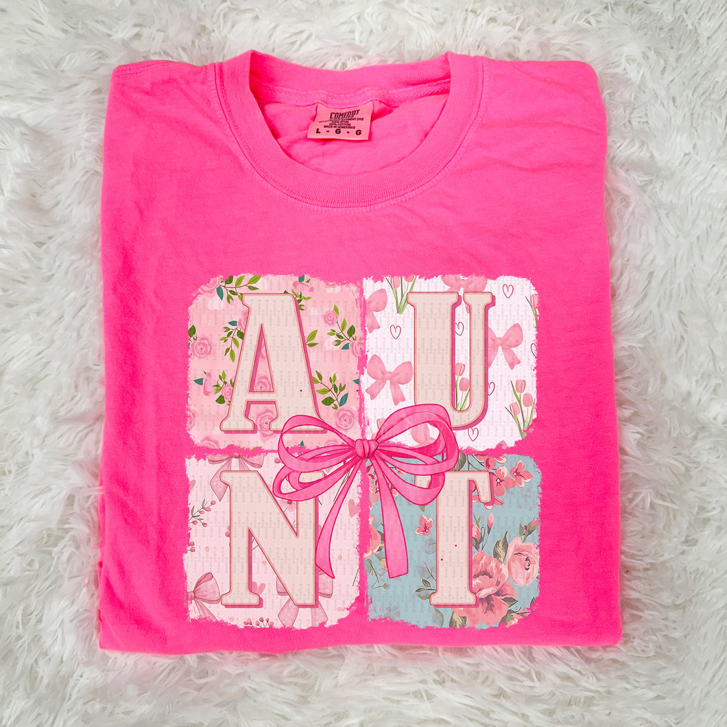 Aunt, Pink Bow | DTF Print - COOL PEEL |