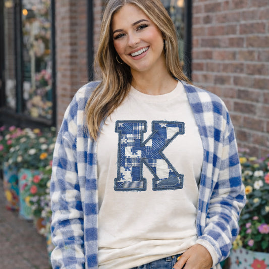 Big K, Kentucky, KY Blue Fabric | DTF Print - COOL PEEL |