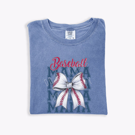 Baseball Mama With Bow | DTF Print - COOL PEEL |