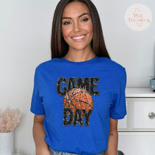 Load image into Gallery viewer, Basketball Game Day, Faux Glitter Sequin, WARM-COOL PEEL | DTF Print | FULL COLOR
