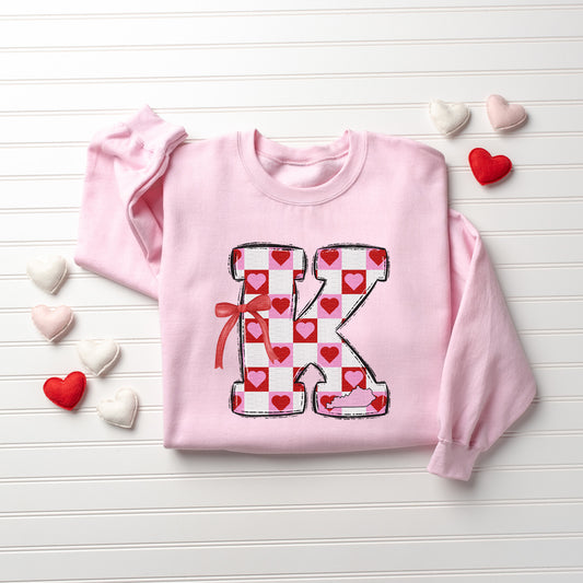 Big K, Checkered Hearts, Kentucky, KY, Valentine | DTF Print - COOL PEEL |